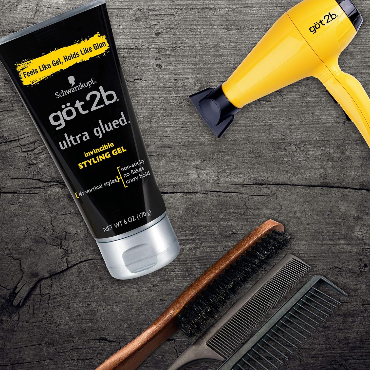 Got2b Ultra Glued Invincible Styling Hair Gel, 6 Ounce : Hair Styling Gels : Beauty