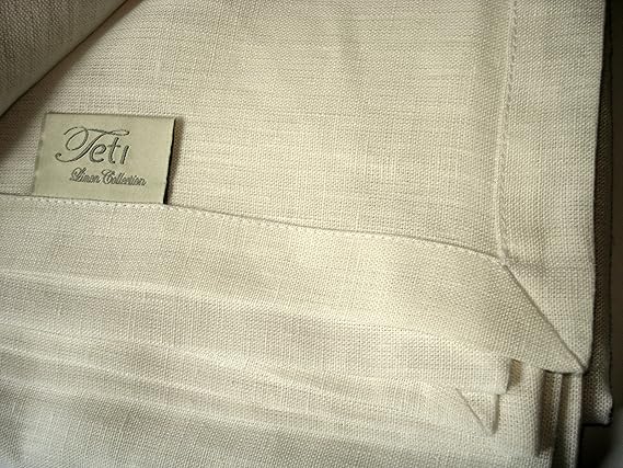 TETI 100% Natürliches Leinen Bettlaken/Oberlaken Öko Tex Milch/Milk 230x270 cm Flat/Top Sheet Linen Neu in Geschenkbox