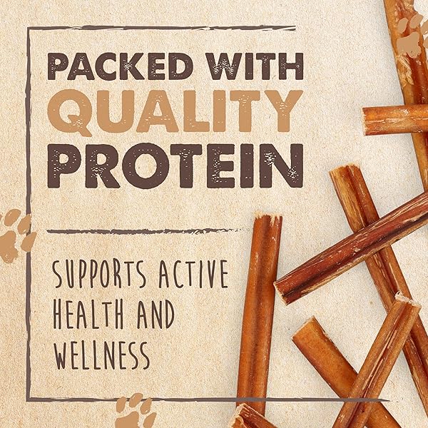 MIGHTY PAW NATURALS BULLY STICKS FOR SMALL & MEDIUM DOGS – GRASS FED BEEF CHEWS. BULLY STICKS FOR LARGE DOGS. LOWER ODOR STICK TREAT. SINGLE INGREDIENT (6″ – 10 PACK)