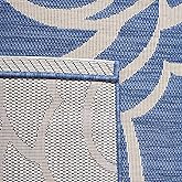 SAFAVIEH Washable Rug Outdoor Courtyard Collection - 2'7" x 5', Blue & Beige, Non-Shedding & Easy Cleaning, Ideal for Patio, 