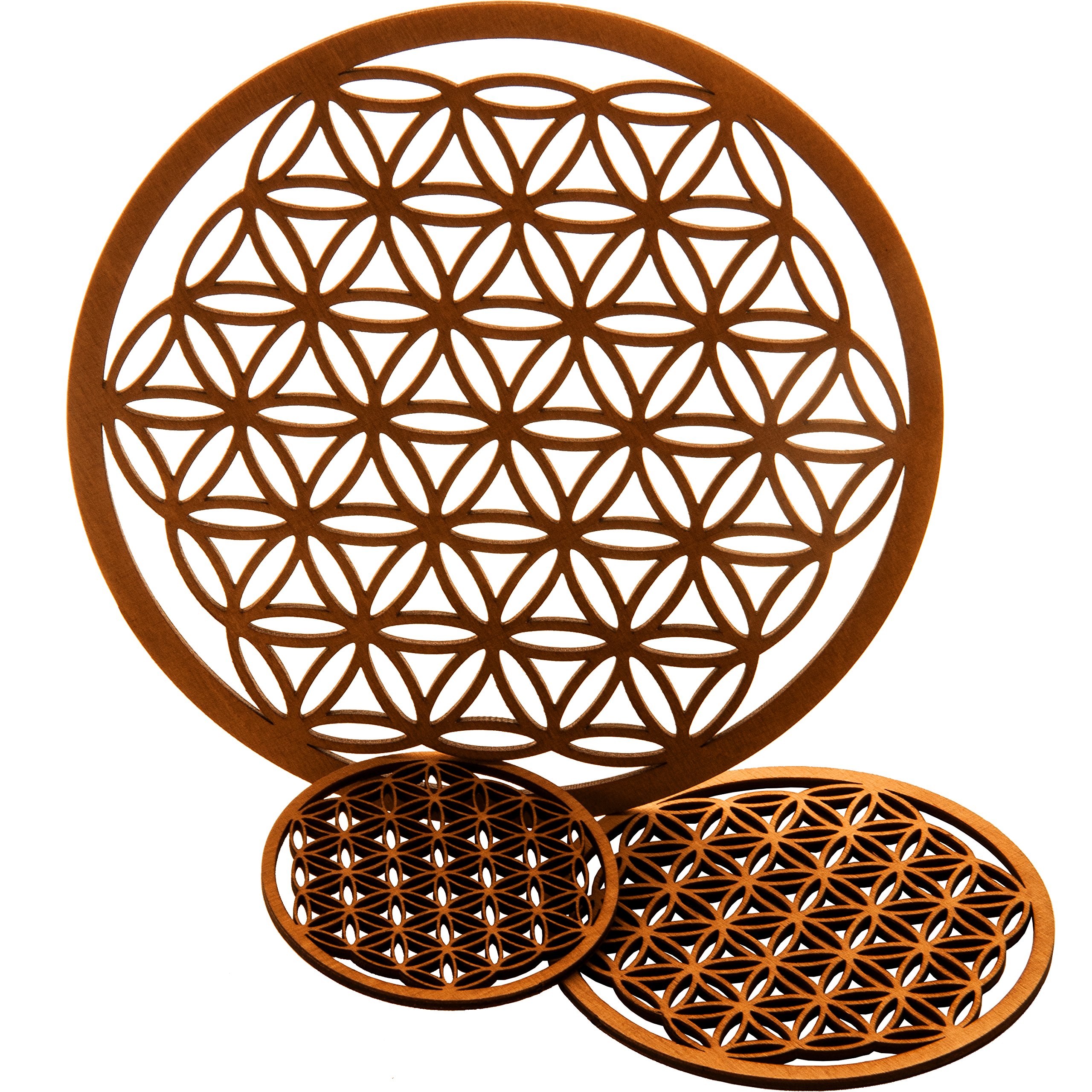 MC-TREND® flower of wood life in a set of 3 (Ø 7cm, 10cm, 17cm)