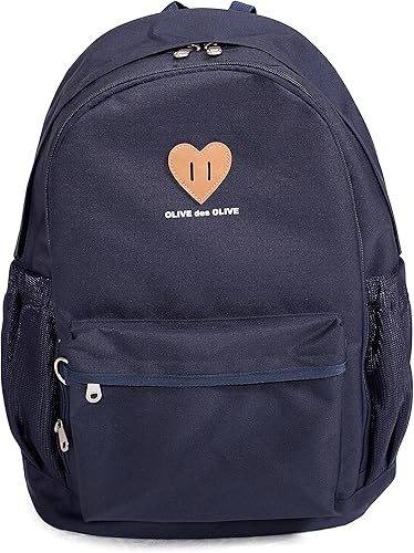 Amazon オリーブデオリーブ 通学リュック デイパック ハート付き 2k 紺 Olive Des Olive オリーブデオリーブ タウンリュック ビジネスリュック