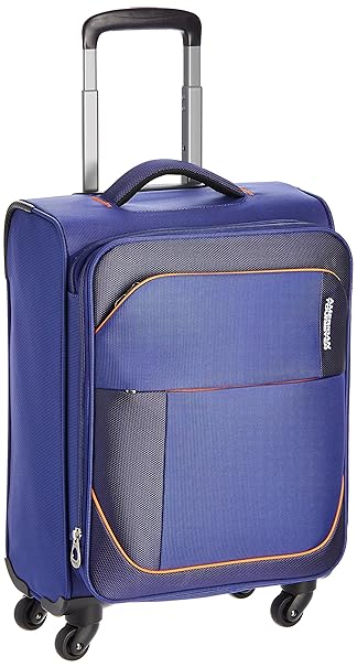 American Tourister Warren Polyester 55 cms Blue/Orange Soft Sided Carry-On (Warren SP 55CM TSA-Blue/Orange)