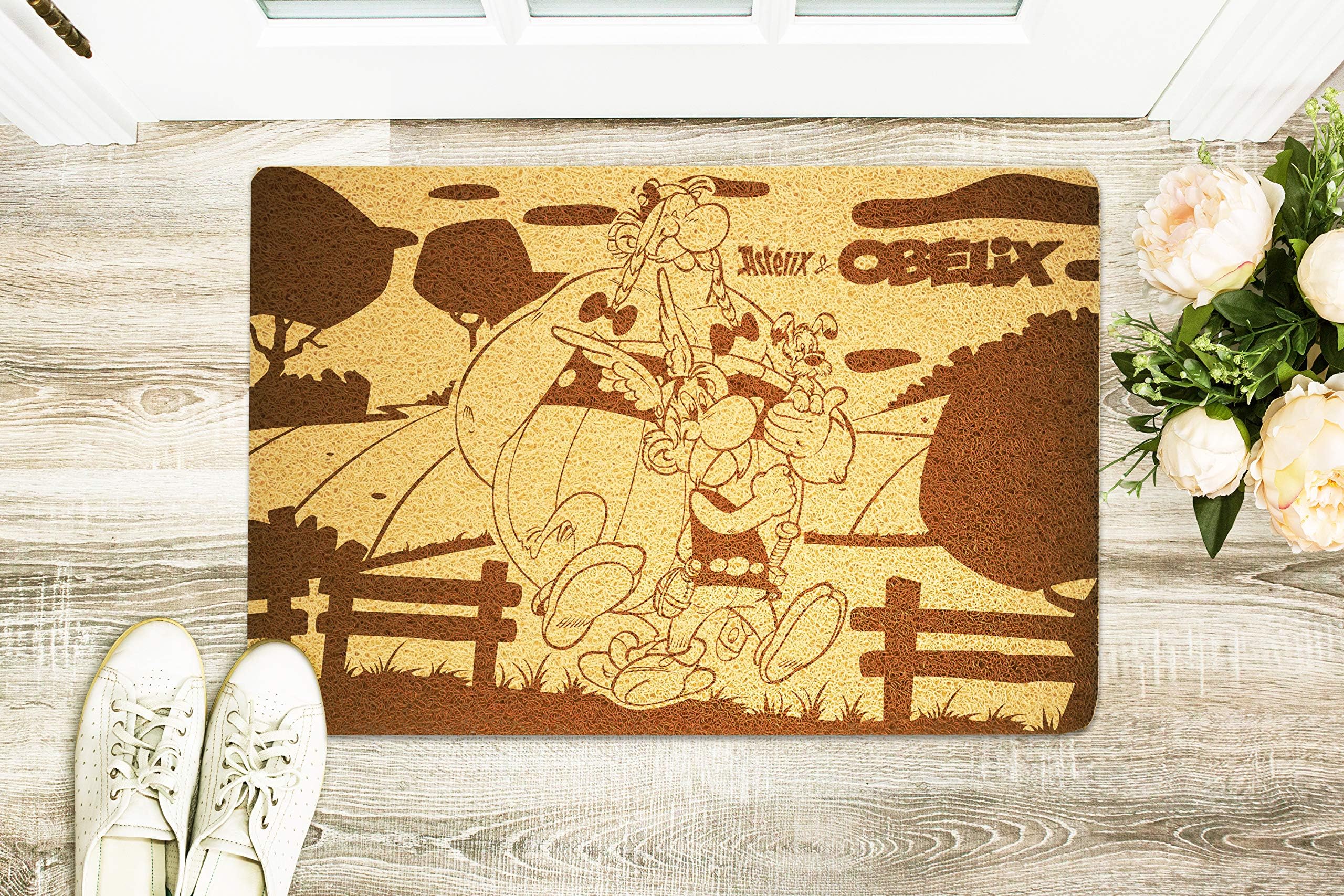 Asterix and Obelix Door Mat Custom Welcome Mat Home Supplies Outside Inside Décor Accessories Unique Gift Handmade Present Idea Original Design Personalized Doormat Nursery Living Room Decor