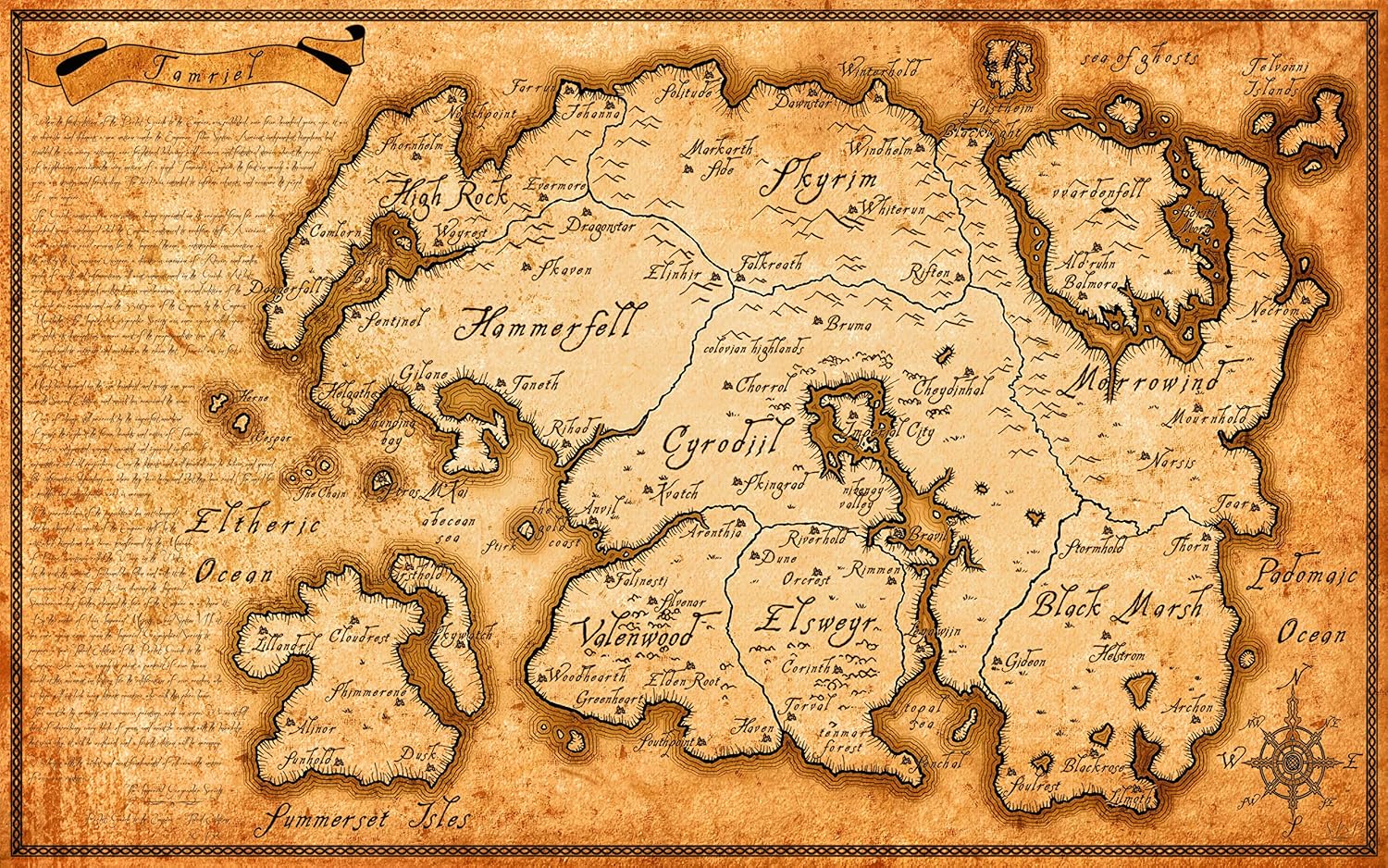 Amazon Elder Scrollsマップ オブ タムリエル ポスター フレームレス ギフト 12インチ X 18インチ 30cm X 46cm Lt 047 アートフレーム ポスター オンライン通販