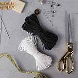Shelver 3mm Round Elastic Cord for Face Masks - 40 Metre Black & White Bundle view 4