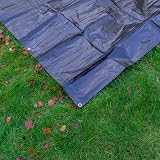 Cost Wise Waterproof Tarpaulin 240gsm Ground Sheet 1m x 1m Black Silver view 5