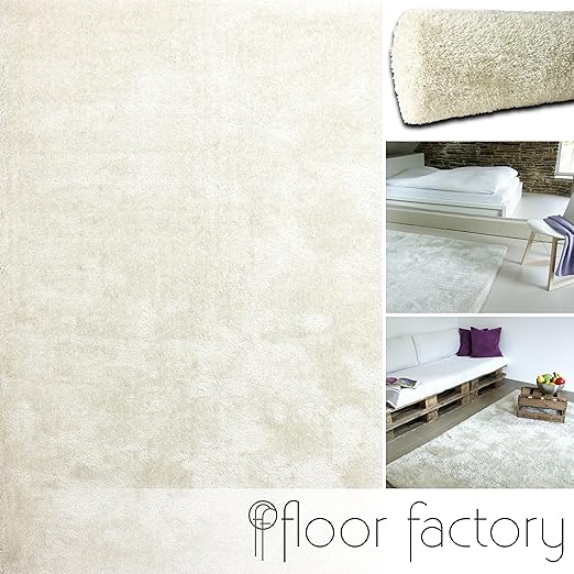 title=Tappeto Moderno Seasons bianco crema 160x230 cm- tappeto shaggy pelo lungo molto