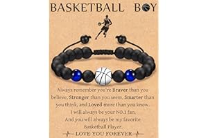 Leyung Bracelet Gifts for Teenage Boys, Football Baseball Basketball Soccer Bracelet Gifts for Teen Boys Player Son Grandson Team Friends, Christmas 2023 Birthday Gifts for Boys with Message Card