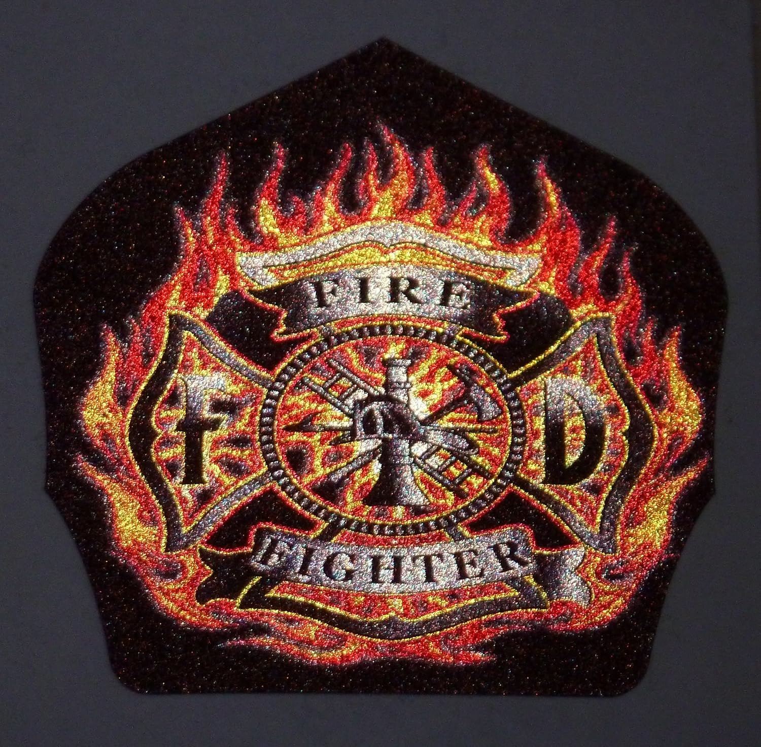 Amazon.com: Firefighter Helmet Shield w/ Flames 3M Decal Sticker 4.75