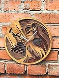 Lion King Wooden Clock Walt Disney Wall Art 3D Wall Clock Cartoon Art Lion King 12 Inch Wooden Clock Birthday Gift for Girl Wooden Wall Clock with Lion King Design Xmas Gift for Kids