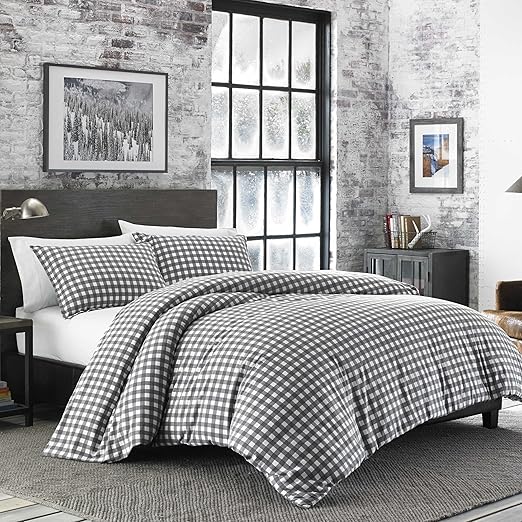 Amazon Com Eddie Bauer Preston Comforter Set Twin Grey Home