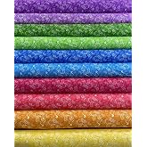 Cotton Quilting Fabric Squares for Sewing Patchwork, 10"x10" Bright Paisley | 50pcs 100%Cotton Quilting Fabric Squares Sheets Fat Quarter Bundles Fabric for DIY Craft Patchwork, suitable for quilting