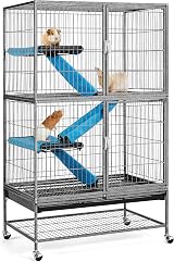 Yaheetech 2-Story Small Animal Cage on Rolling Stand 137cm Black view 1