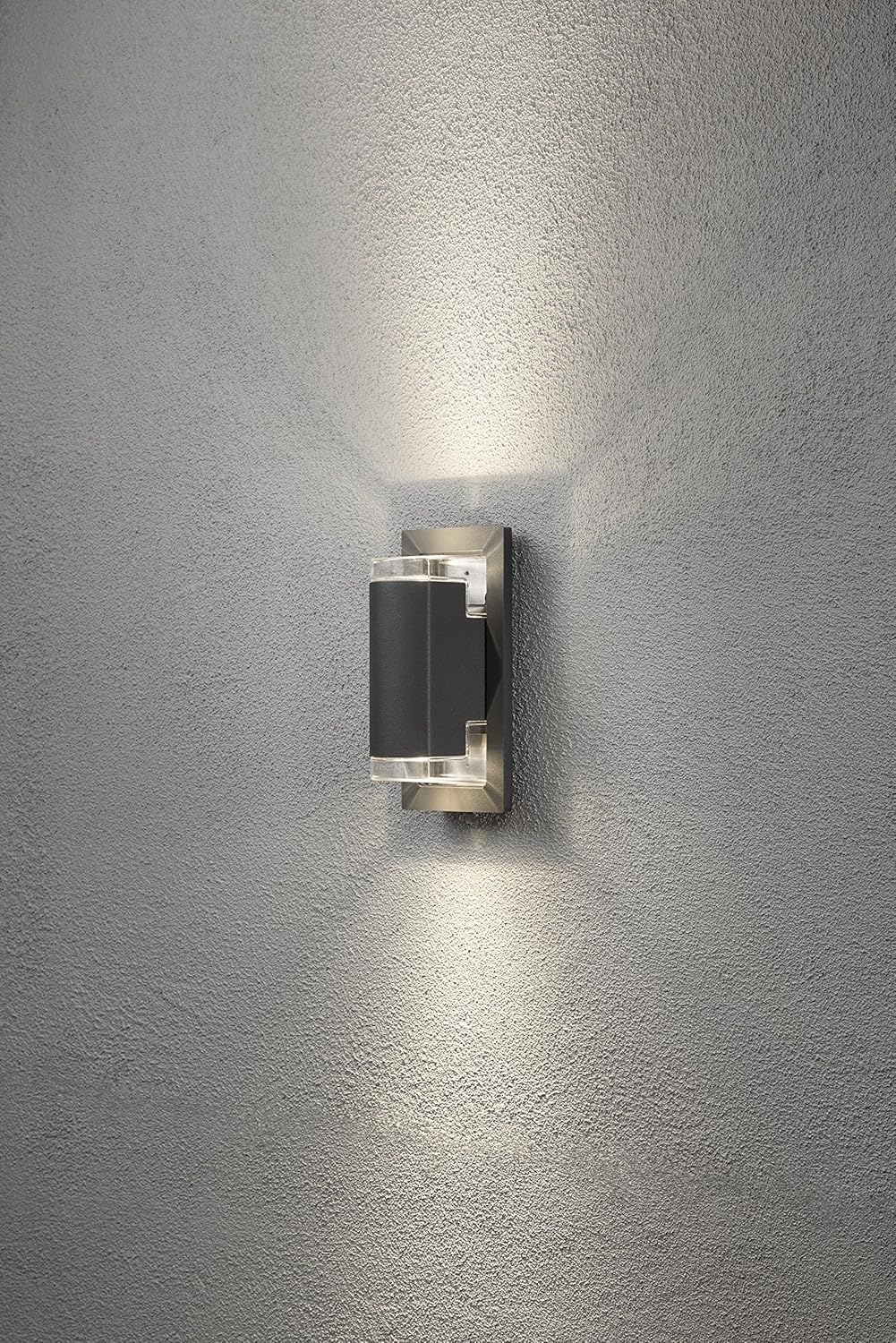 Konstsmide Outdoor Wall Light Mains Powered/Potenza Easy Fit Up Down Modern Lantern/2 x 6 W Max GU10 (Not Included) Lamp/Clear - Image 3