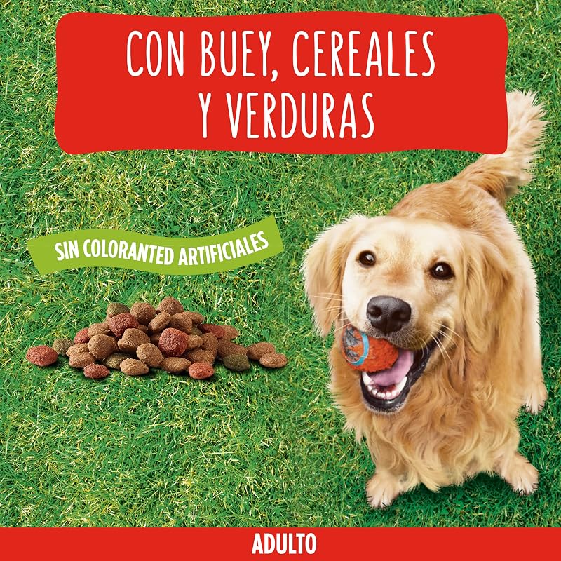 PURINA FRISKIES Crocchette Cane Adulto con Manzo, Cereali e Verdure Aggiunte, 15 kg