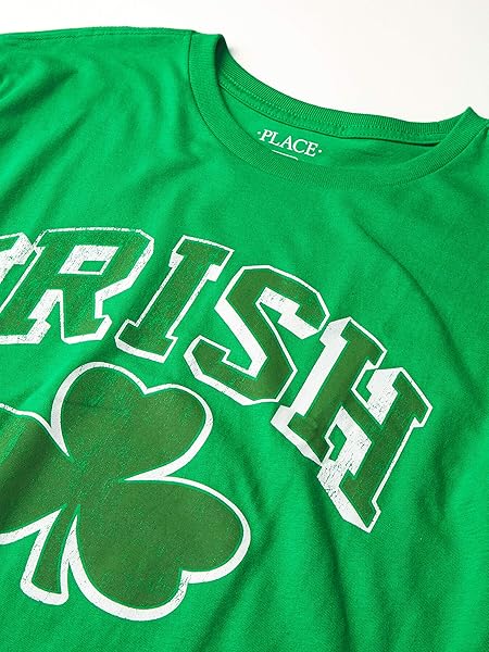THE CHILDREN’S PLACE UNISEX CHILD IRISH GRAPHIC TEES T-SHIRT, SHAMROCK 1, X-LARGE US