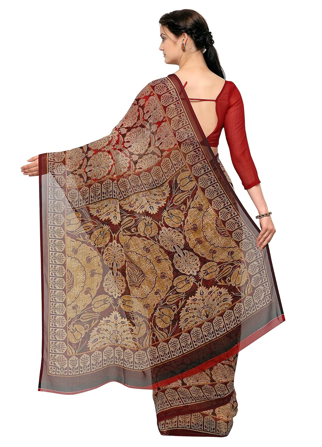 vaamsi chiffon printed saree