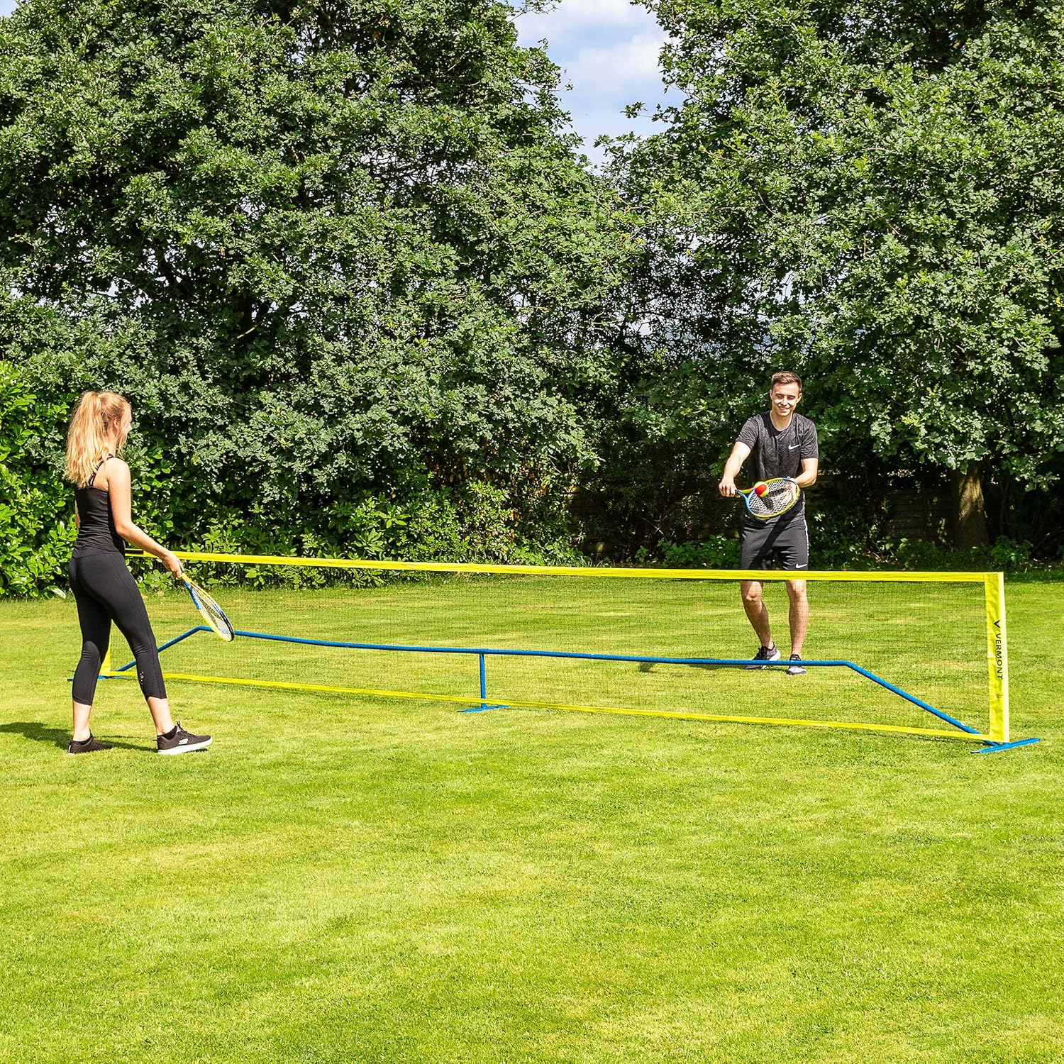 Vermont Procourt Combi Net | Perfect for Tennis, Badminton, Pickleball & Soccer Tennis | Super Quick Assembly with Steel Poles | Use Indoors, Outdoors, On The Beach Or The Backyard! (20ft Wide) : Sports & Outdoors