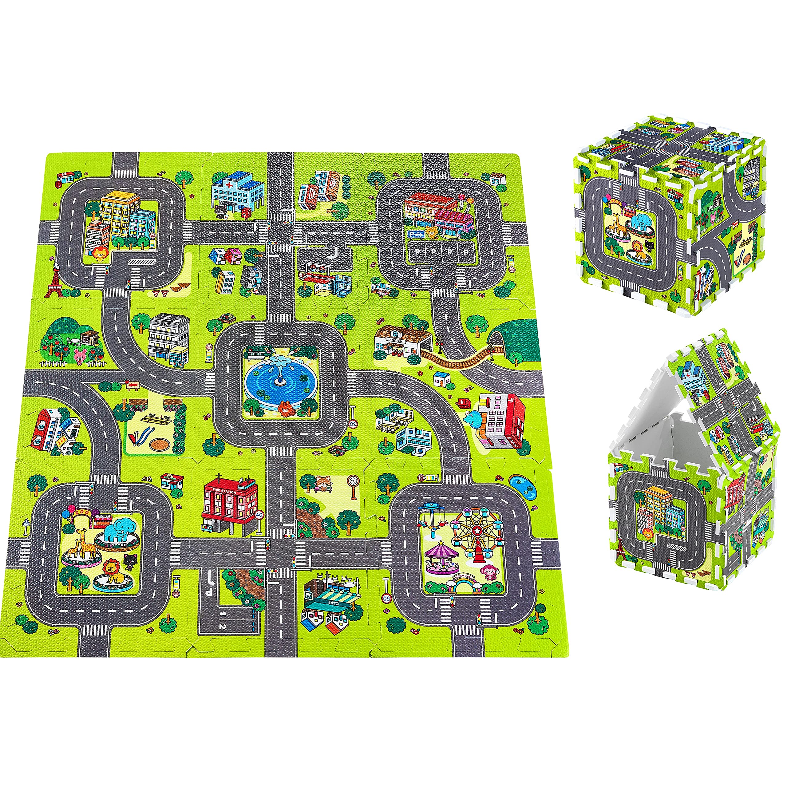 Moby-System Puzzle Mat for Babies, 90 cm x 90 cm x 1 cm, Play Mat, Odourless, Mat, Large Puzzle Mat for Boys & Girls, Play Mat, Non-Toxic, Odourless Crawling Mat