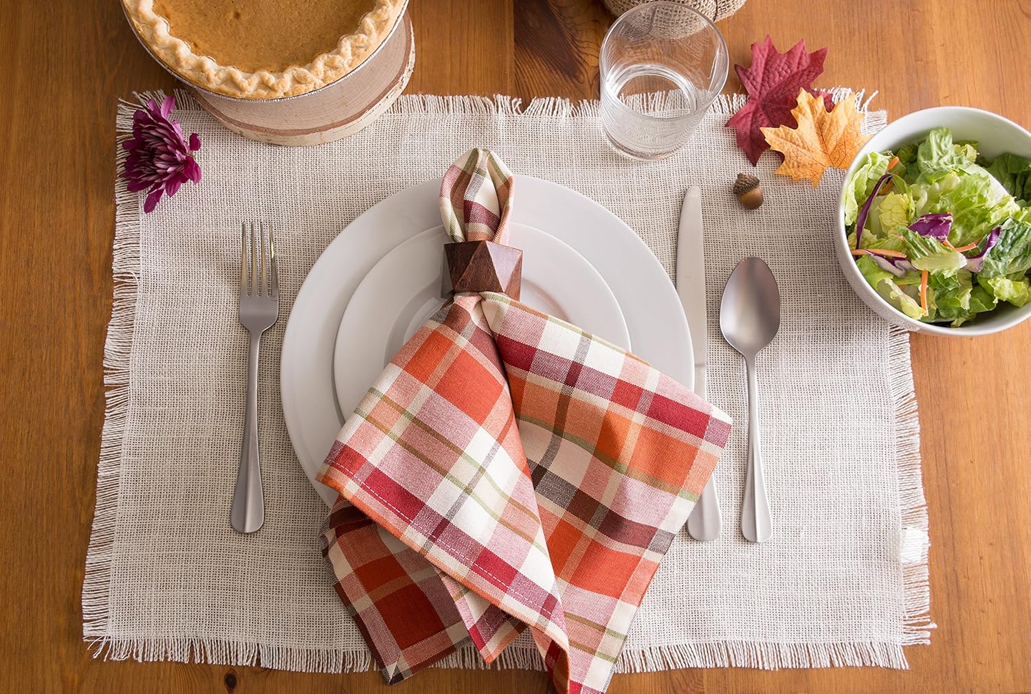 DII 100% Cotton, Oversized Basic Fall & Holiday 20x 20" Napkin, Set of 6, Pumpkin Spice: Home & Kitchen