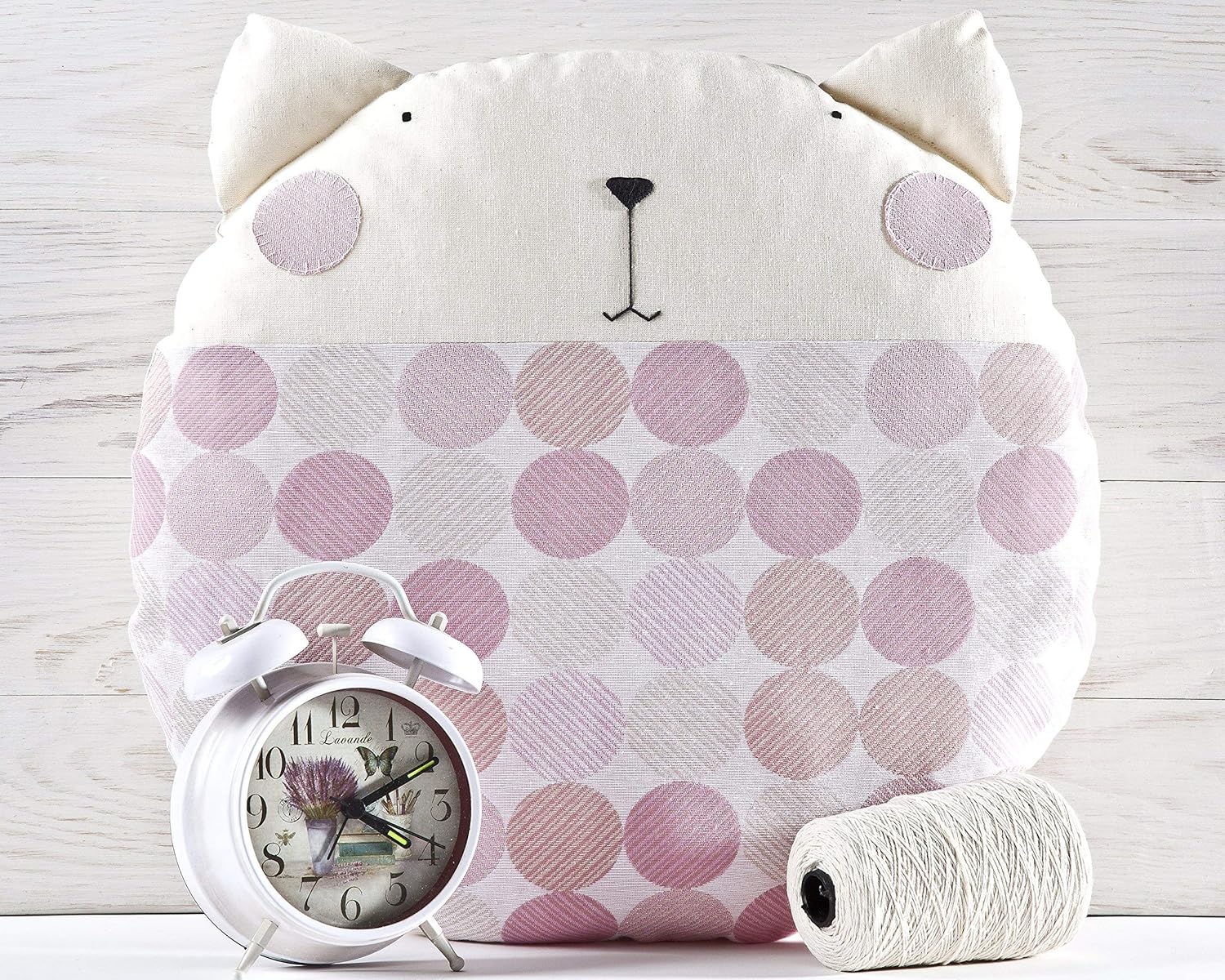 Pink Pillow, Cat Lover Gift, Cat Round Cushion 15,7 inch