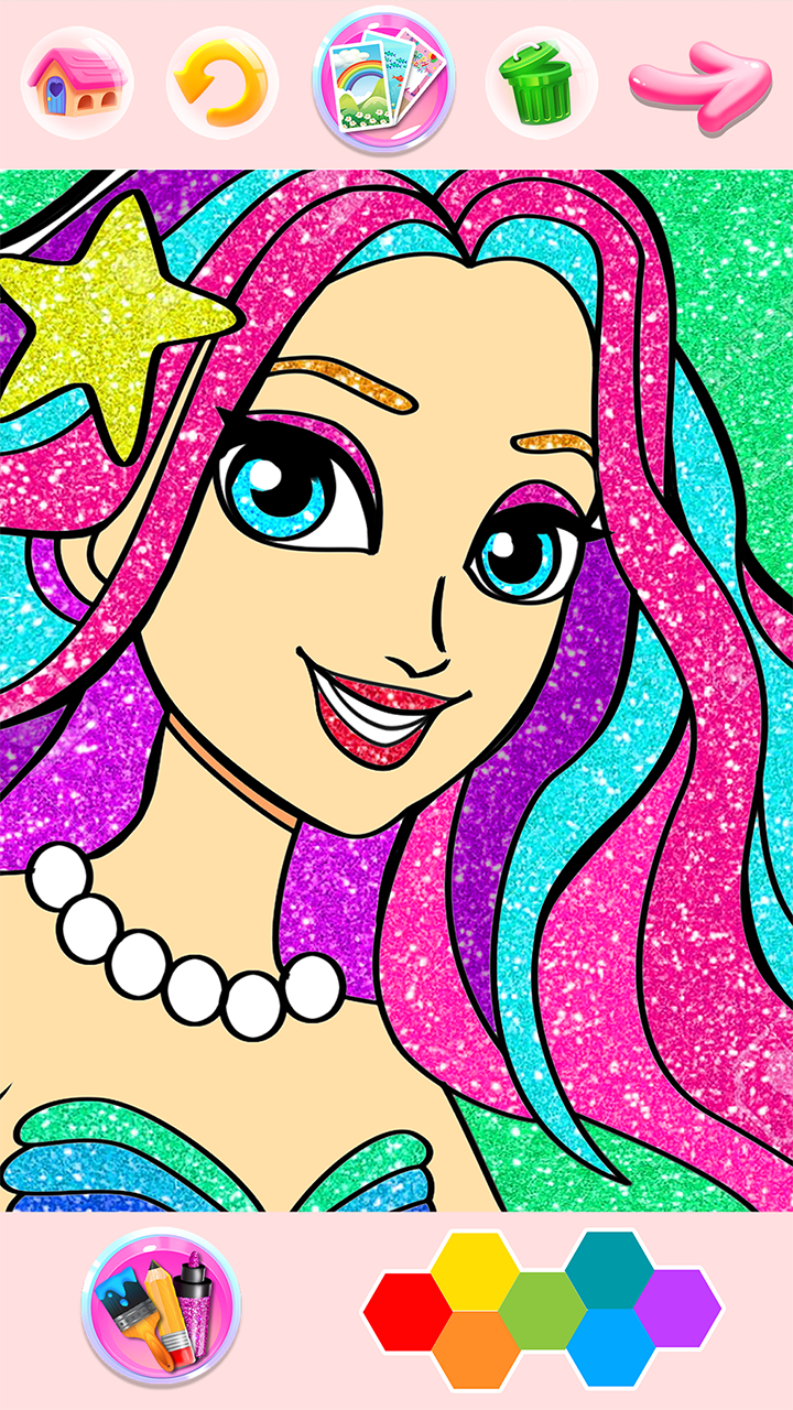 Rainbow Glitter Coloring Book - Unicorn Artist Crayons Pencils ...