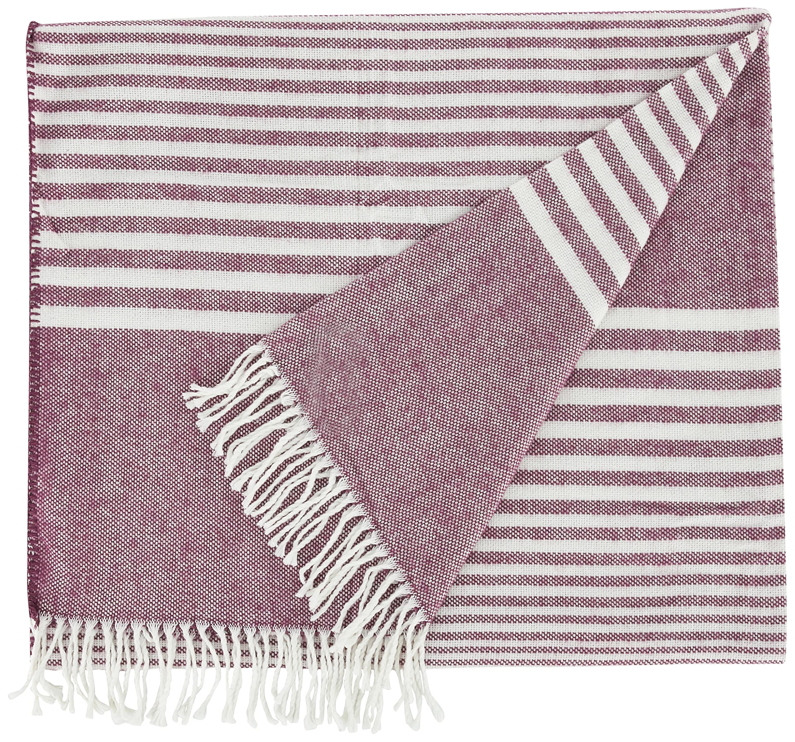 Traumhaft schlafen - Castell – Markenbettwäsche Tom Tailor 0229858 Blanket Striped Structure 140 x 180 cm Cyclam