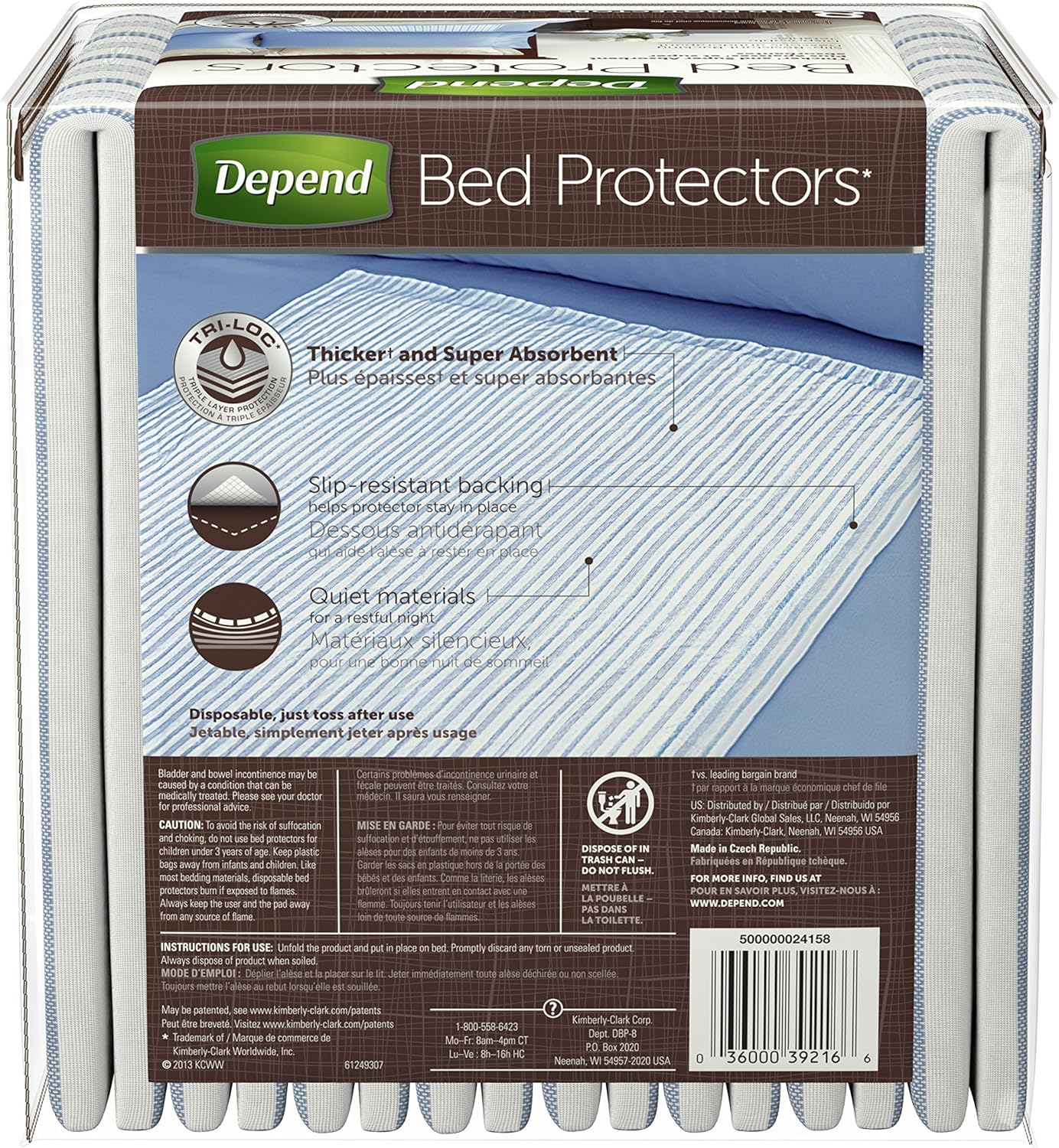 Amazon Com Depend Bed Protectors For Incontinence Protection 24 Count Health Personal Care