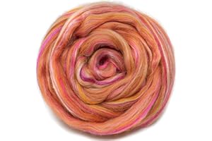 LIVING DREAMS YARN SILK MERINO Fiber for Spinning. Super Soft Combed Top Wool Roving for Hand Spinning, Wet Felting, Nuno Felting, Needle Felting, Soap Making, Paper Making and Embellishments. Lazy Days of Summer