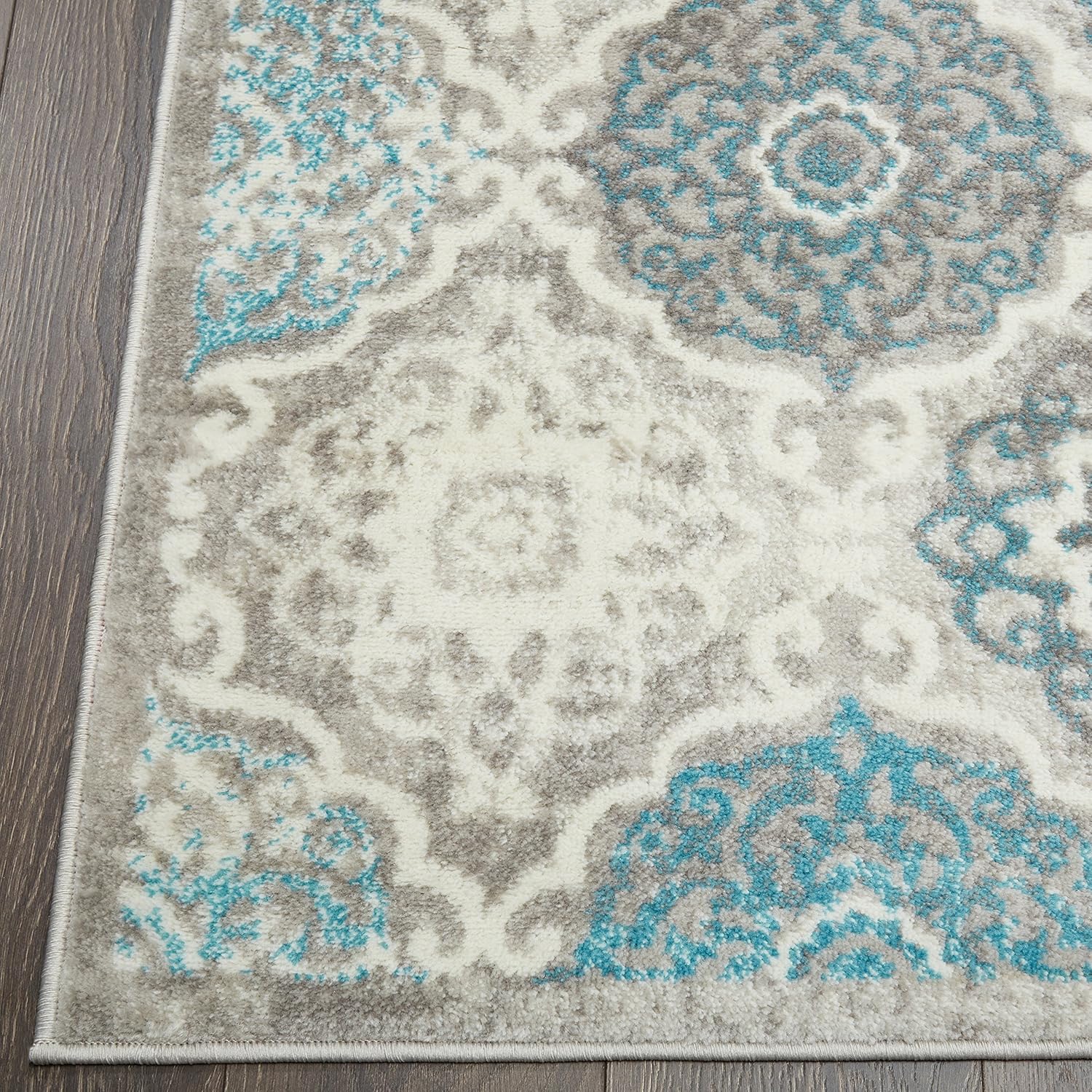 Home Dynamix Boho Andorra Bohemian Area Rug, Transitional Gray/Aqua/Ivory 7'9"x10'2": Home & Kitchen