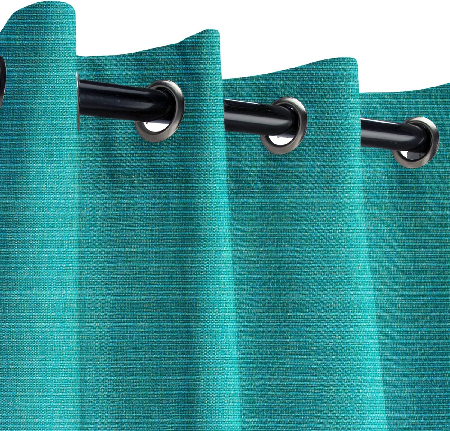 Sunbrella Dupione Oak Outdoor Curtain with Nickel Grommets 50 in. Wide x 84 in. Long