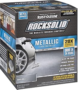 Rust-Oleum 286983 Metallic Floor Coating Kit-Silver Bullet