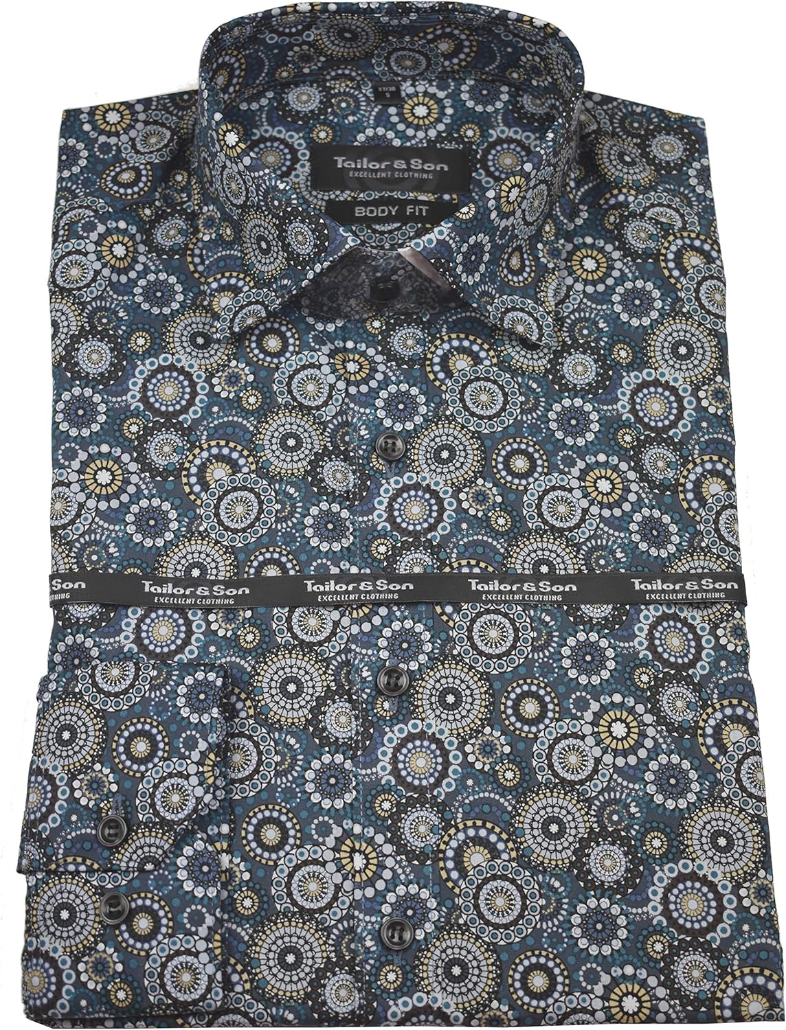 TAILOR & SON Herren Hemd Businesshemd Body Fit Blau S 37/38 M 39/40 L