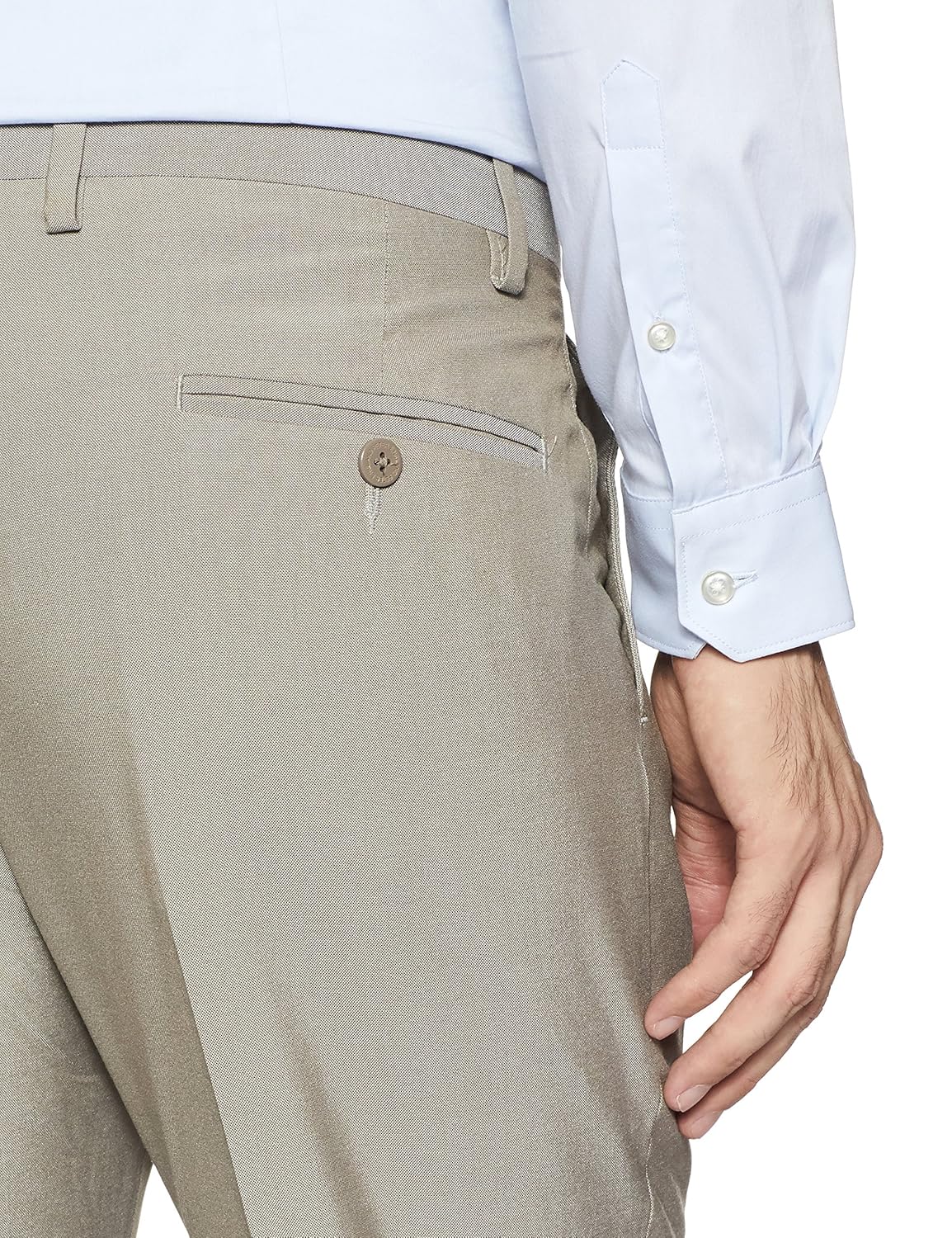 peter england men's slim fit formal trousers