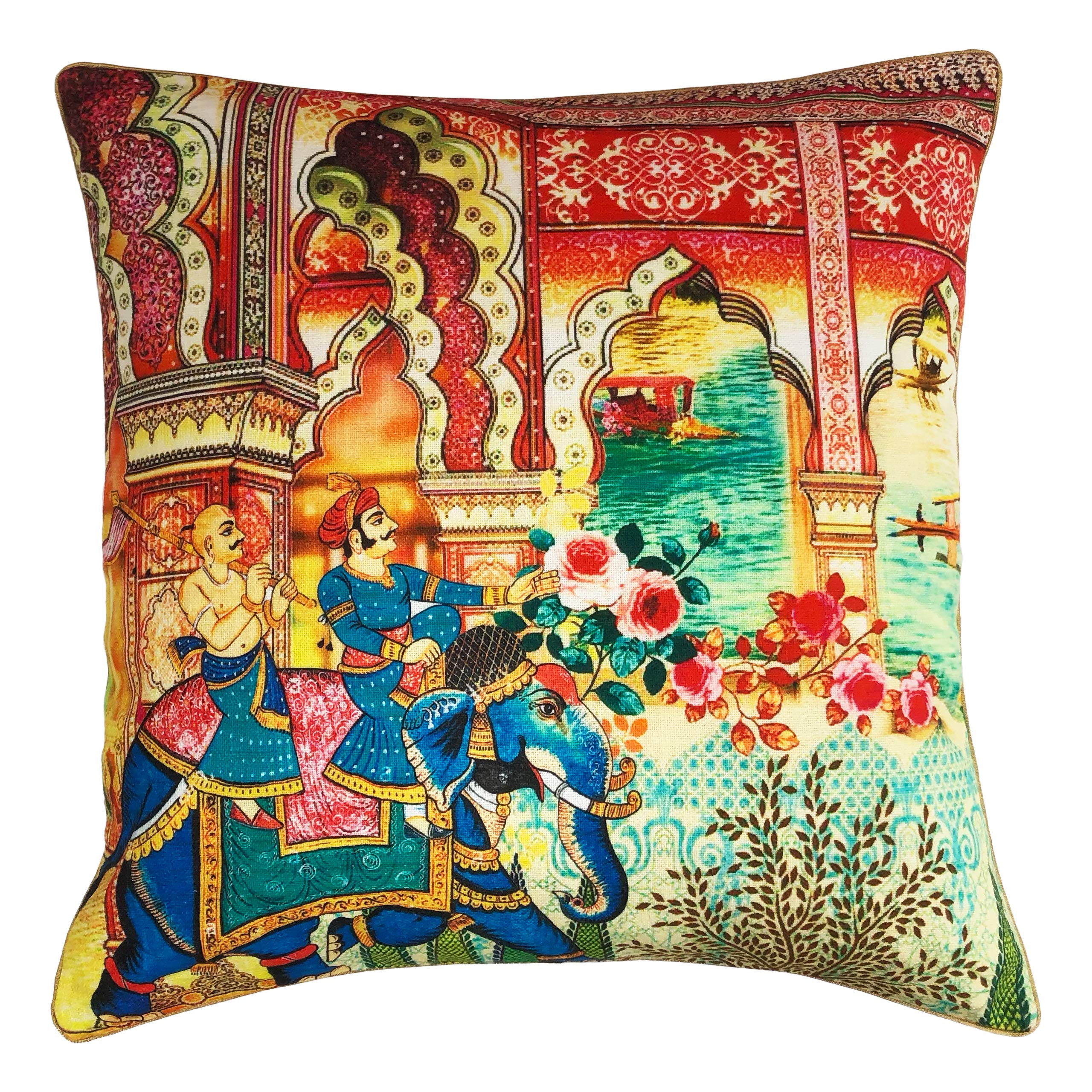 Riva Home Darbar Feather Filled Cushion, Multi, 50 x 50cm (20" x 20")