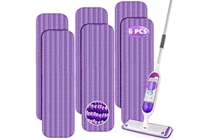 Reusable Mop Pads Compatible with Swiffer PowerMop, Microfiber Mop Pads Refills Mop Heads Replacement for Swiffer Mop Spray M