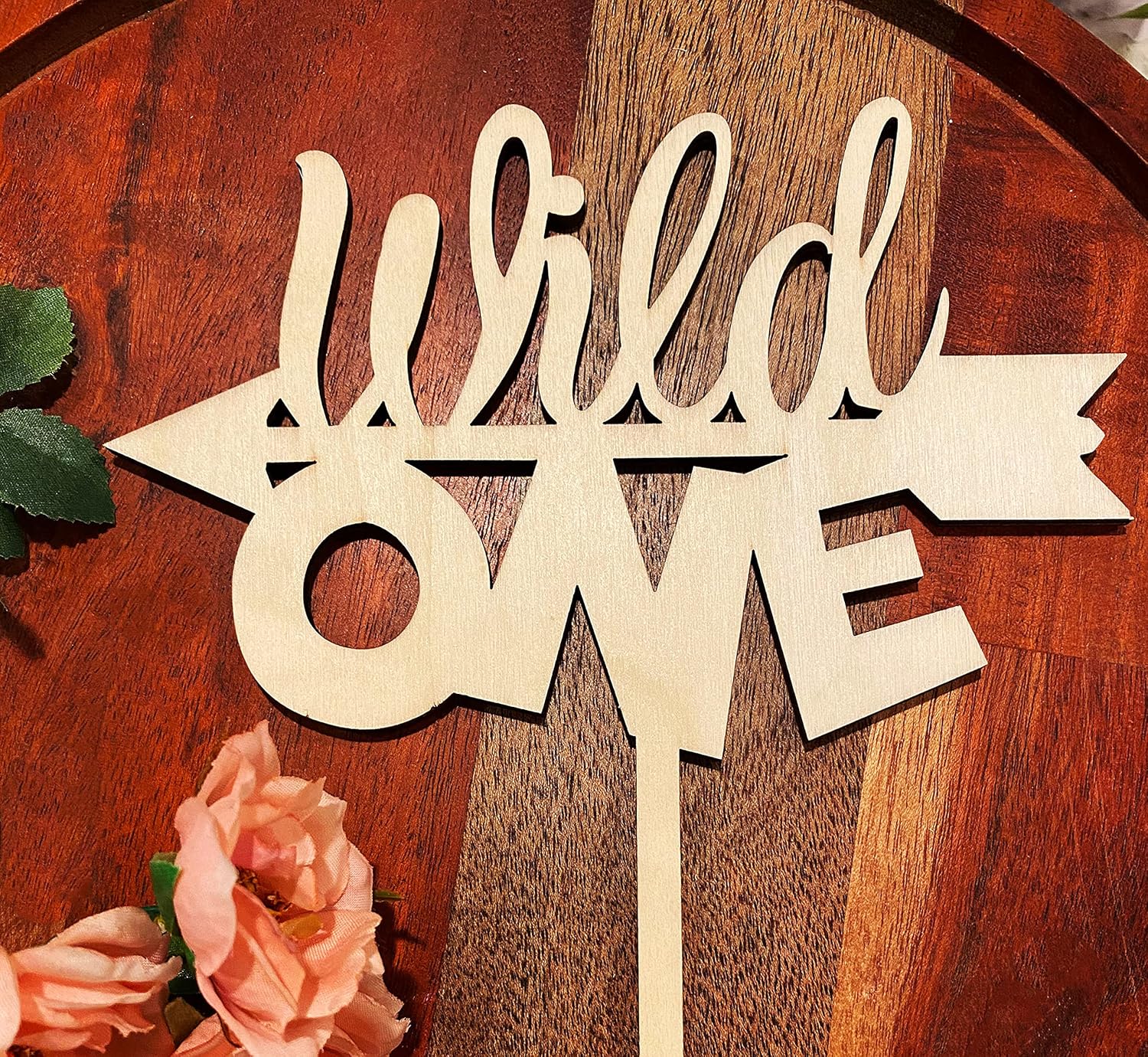 Wild One Cake Topper One Year Old One Cake Topper-Rustic Wood Cake Topper First Birthday Cake Topper 1st Birthday Smash Cake Topper-Birthday Decor-1st Birthday Topper-Wood Cake Topper(wild one cont)