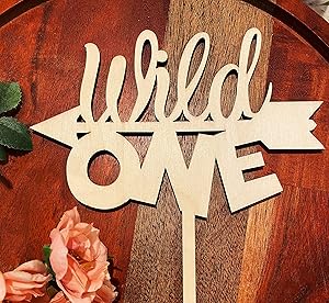Wild One Cake Topper One Year Old One Cake Topper-Rustic Wood Cake Topper First Birthday Cake Topper 1st Birthday Smash Cake Topper-Birthday Decor-1st Birthday Topper-Wood Cake Topper(wild one cont)