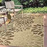 JONATHAN Y SMB110A-5 Zinnia Modern Floral Textured Weave Indoor Outdoor Area Rug Bohemian Coastal Easy Cleaning Bedroom Kitch