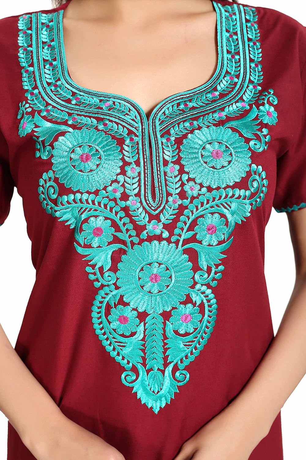 soulemo womens plain embroidery nighty (premium quality) 650