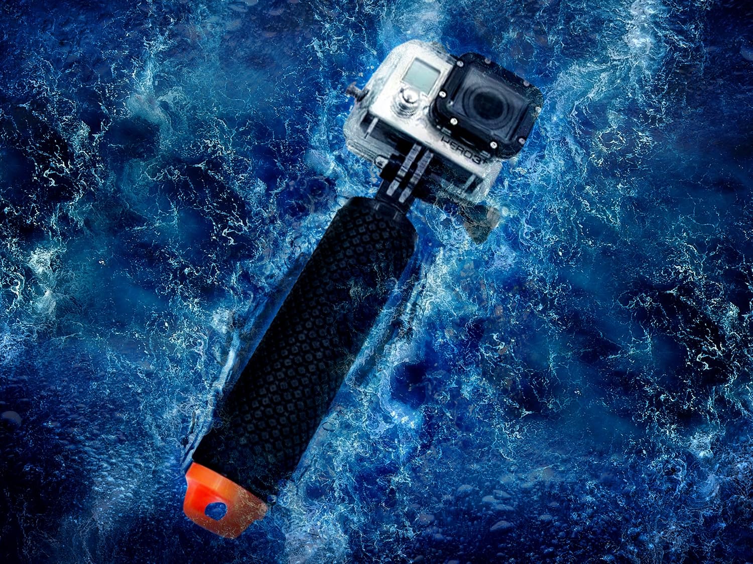 Waterproof Floating Hand Grip Compatible with GoPro Hero 8 7 6 5 4 3 3+ 2 1 Session Black Silver Camera Handler & Handle Mount Accessories Kit for Water Sport and Action Cameras (Orange) : Camera & Photo