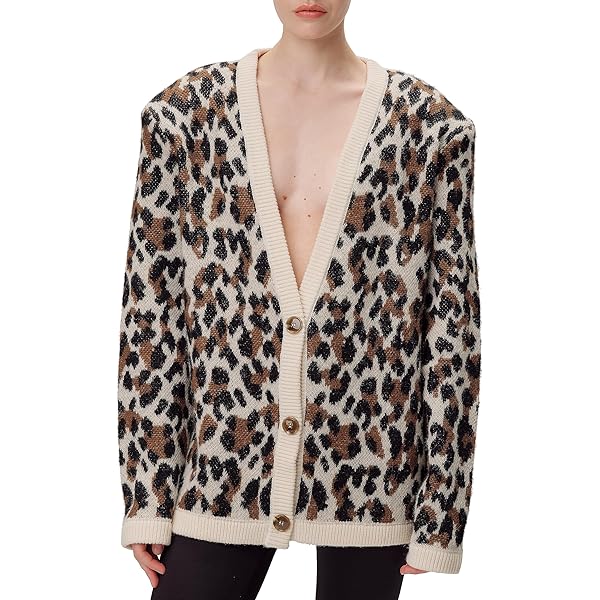 Ronny Kobo Women's PARMIDA Cardigan, Leopard at Amazon Women's