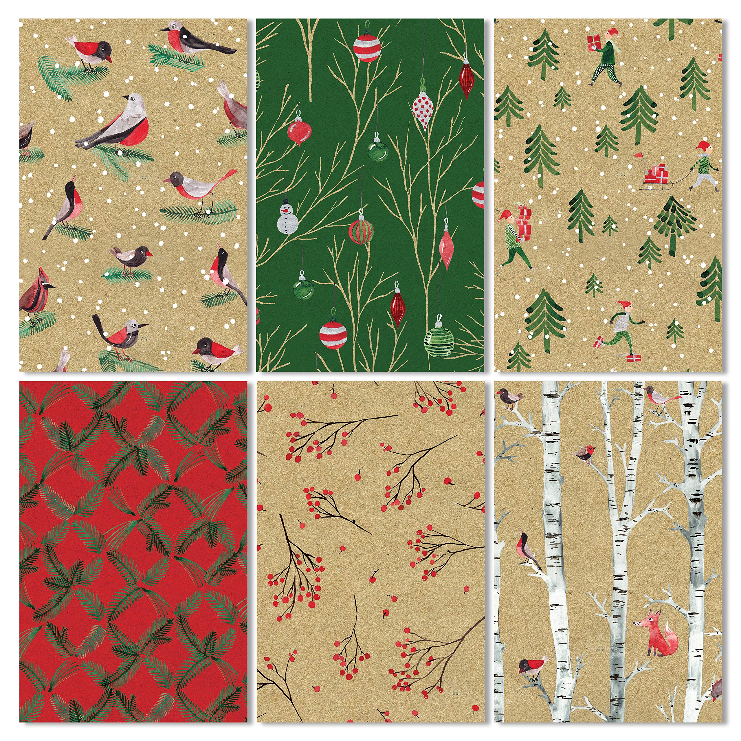 Christmas Wrapping Paper Set 6 Rolls Bundle of Wrap Paper