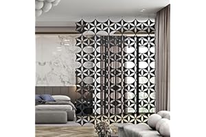 OSHIYINN Felt Fiber Surface High Density Polyester Fiber Board 3D Flower Venus 14"x12" Hanging Room Divider Panel Cut Room Partition Home Decoratio(12 Pcs)(Black)