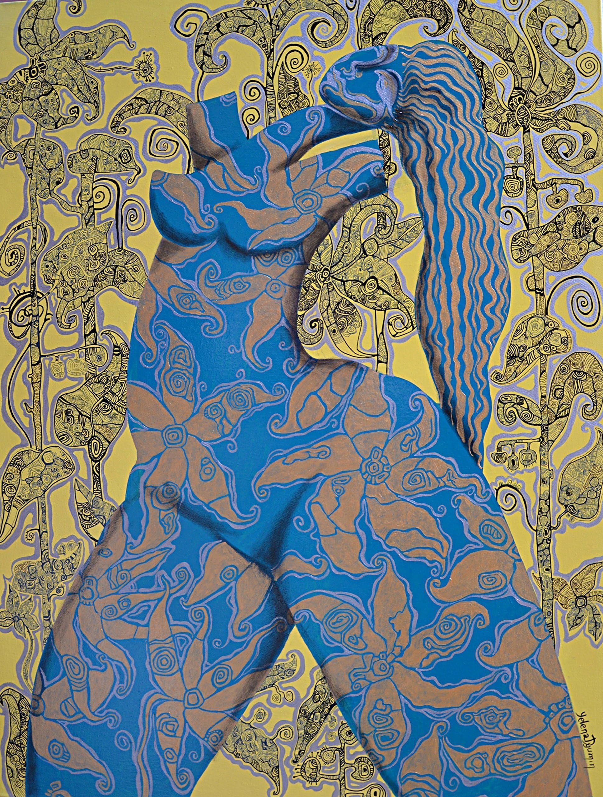 Golden Venus III - Original. Abstract, Creative, Original painting