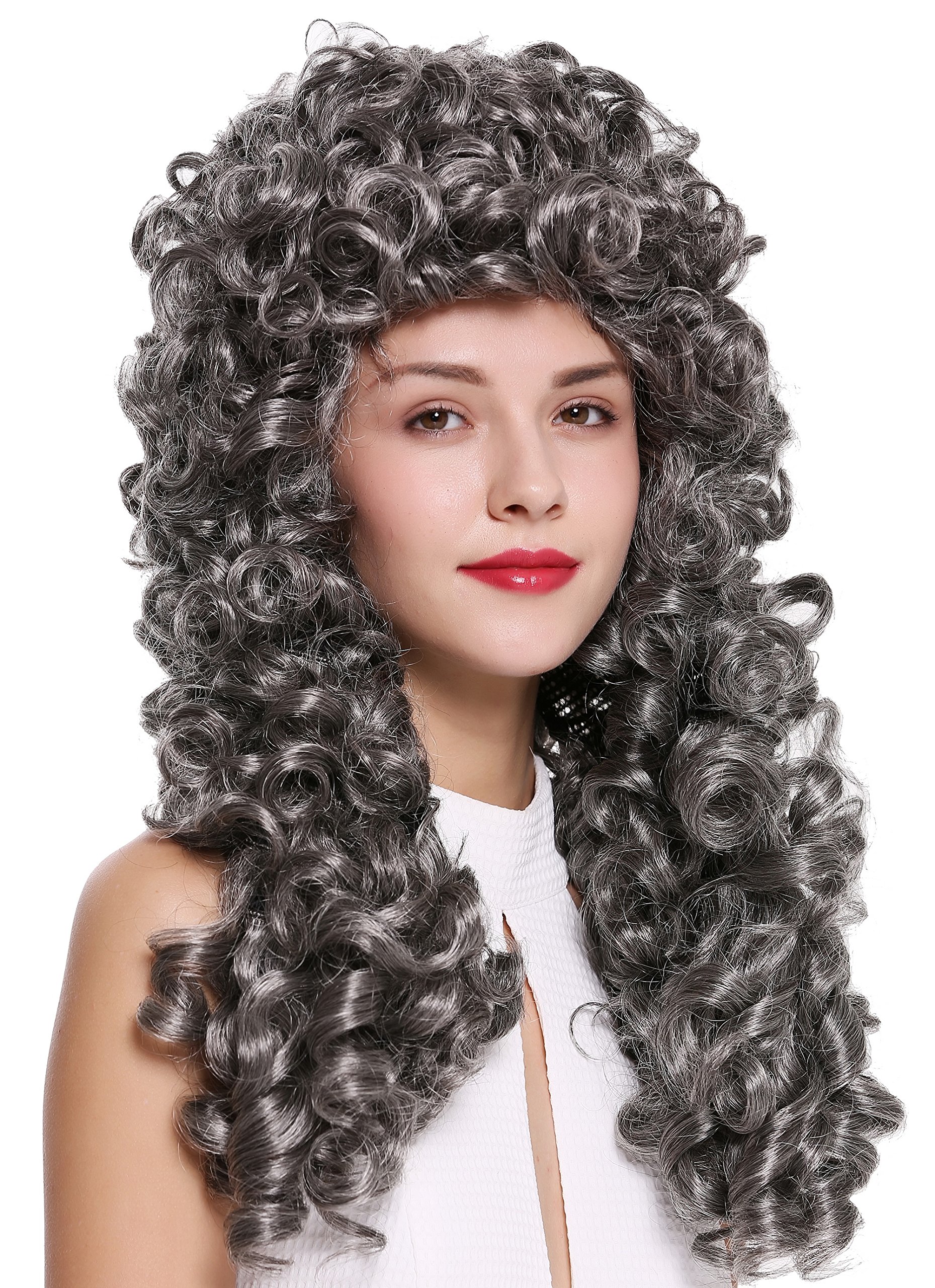 WIG ME UP - B17-2P-B-44 Quality wig women men baroque renaissance king nobleman long curls curly dark grey