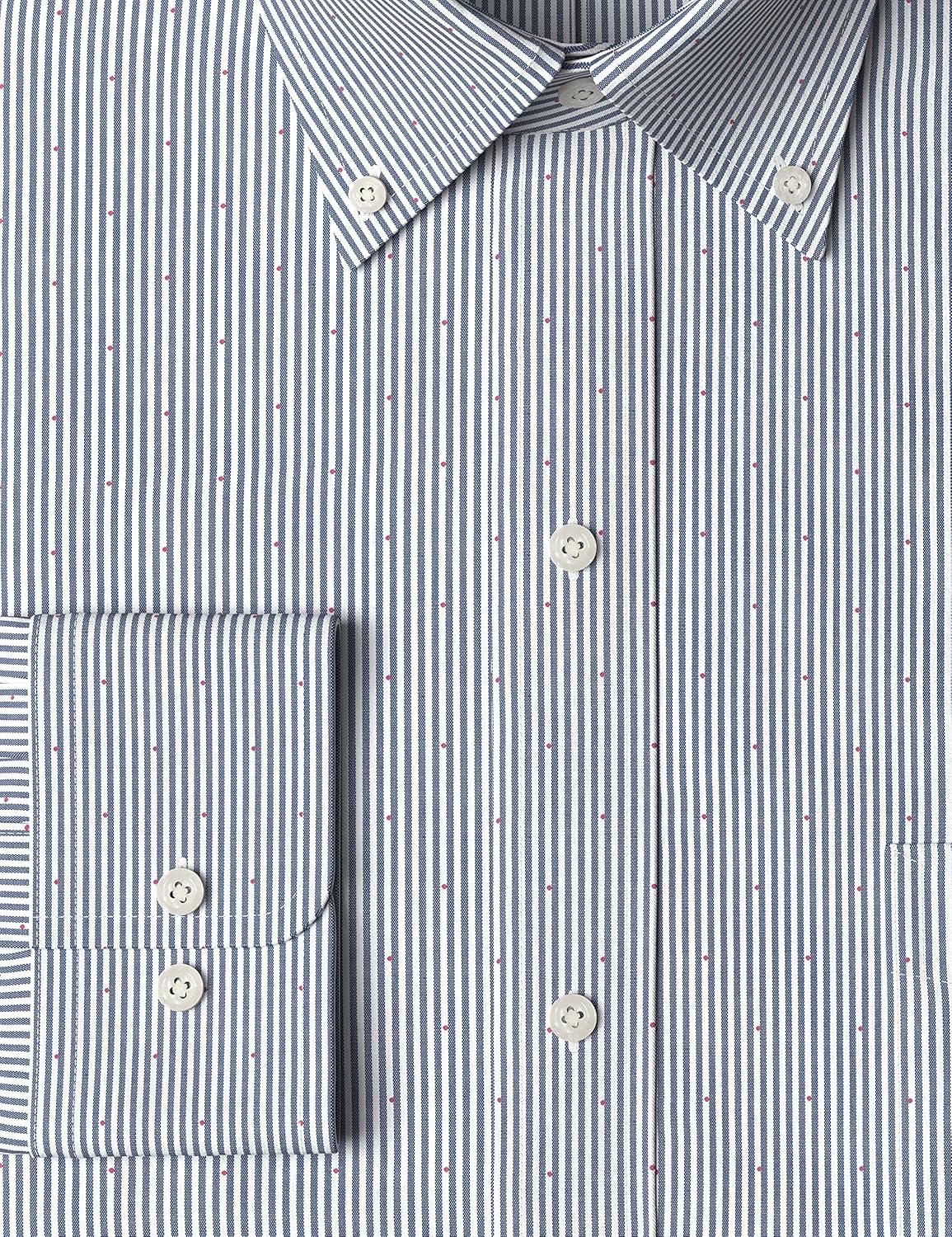  Brand - Buttoned Down Men's Classic-Fit Stripe Dress Shirt, Supima Cotton Non-Iron: Clothing