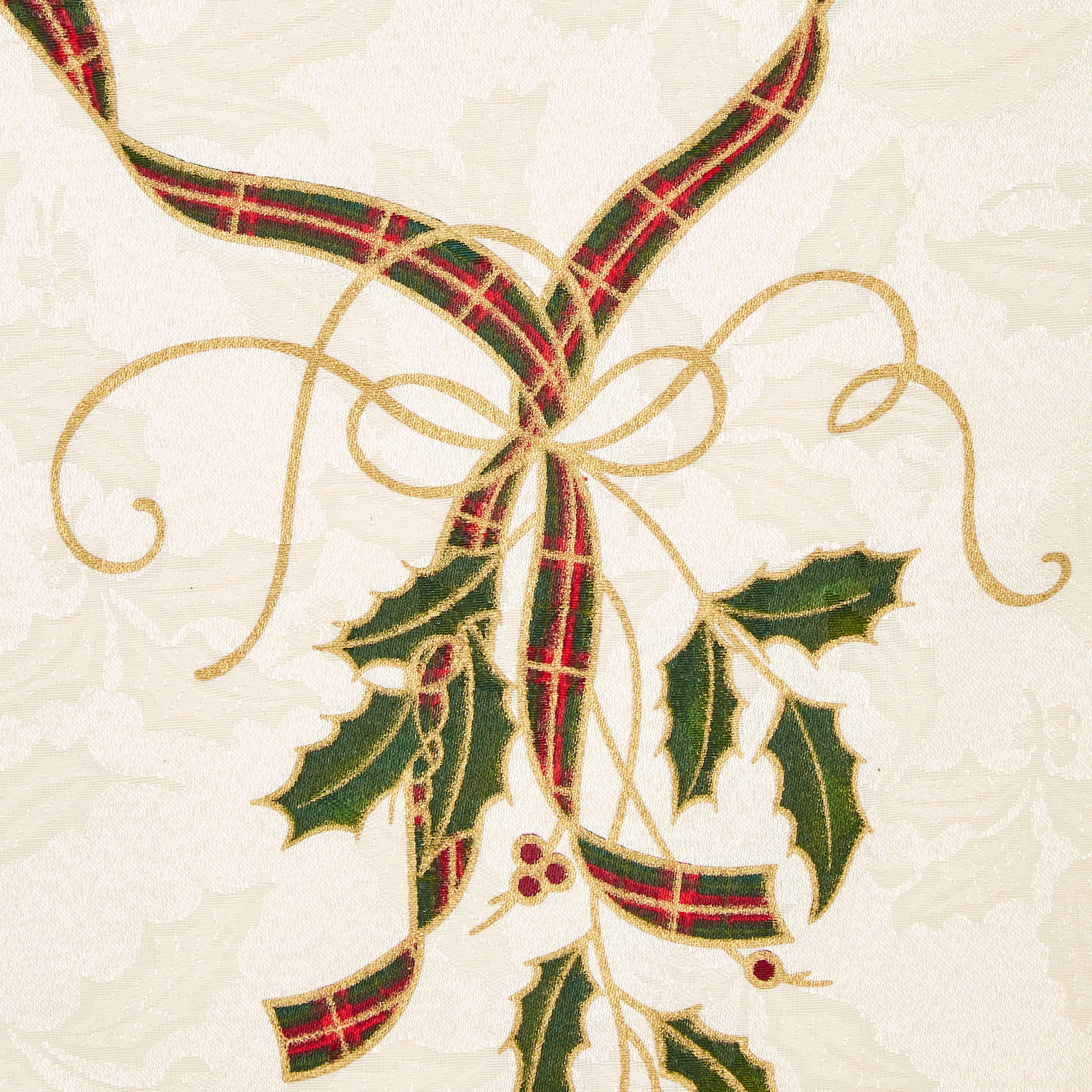 Elrene Home Fashions Nappe Rectangulaire En Tissu Poinsettia Découpé Au Laser, 152,4 X 259,1 Cm, Rouge Poinsettia