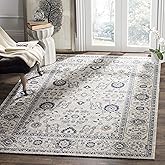 SAFAVIEH Patina Collection Area Rug - 5'1" x 7'6", Light Grey & Ivory, Vintage Oriental Design, Non-Shedding & Easy to Clean,